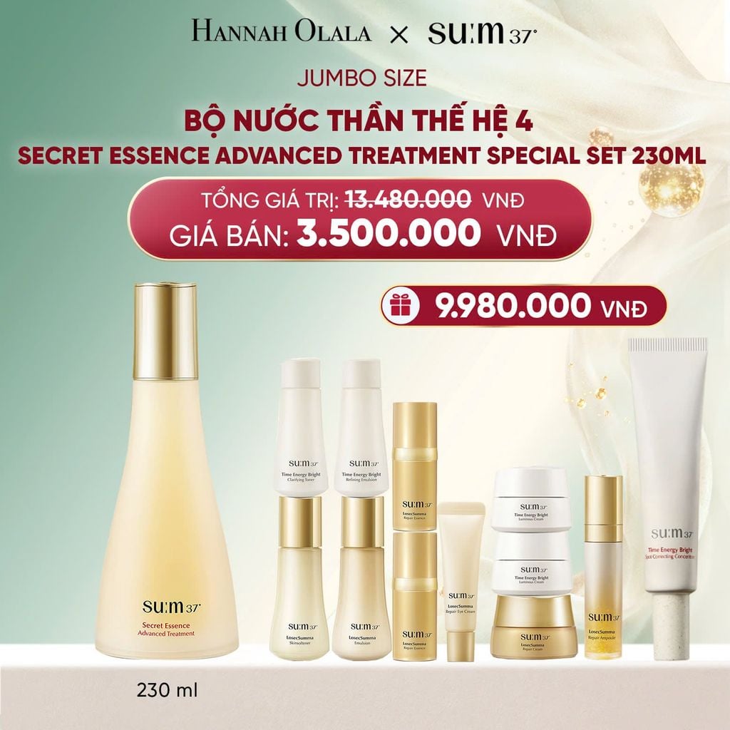  DEAL 29: JUMBO SIZE - BỘ NƯỚC THẦN THẾ HỆ 4 SU:M37 SECRET ESSENCE ADVANCED TREATMENT SPECIAL SET 230ML 