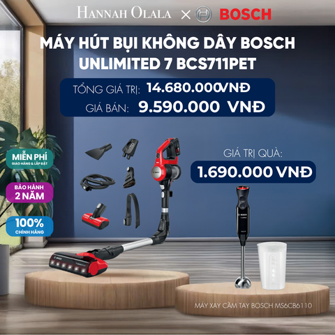  MÁY HÚT BỤI KHÔNG DÂY BOSCH UNLIMITED 7 BCS711PET 