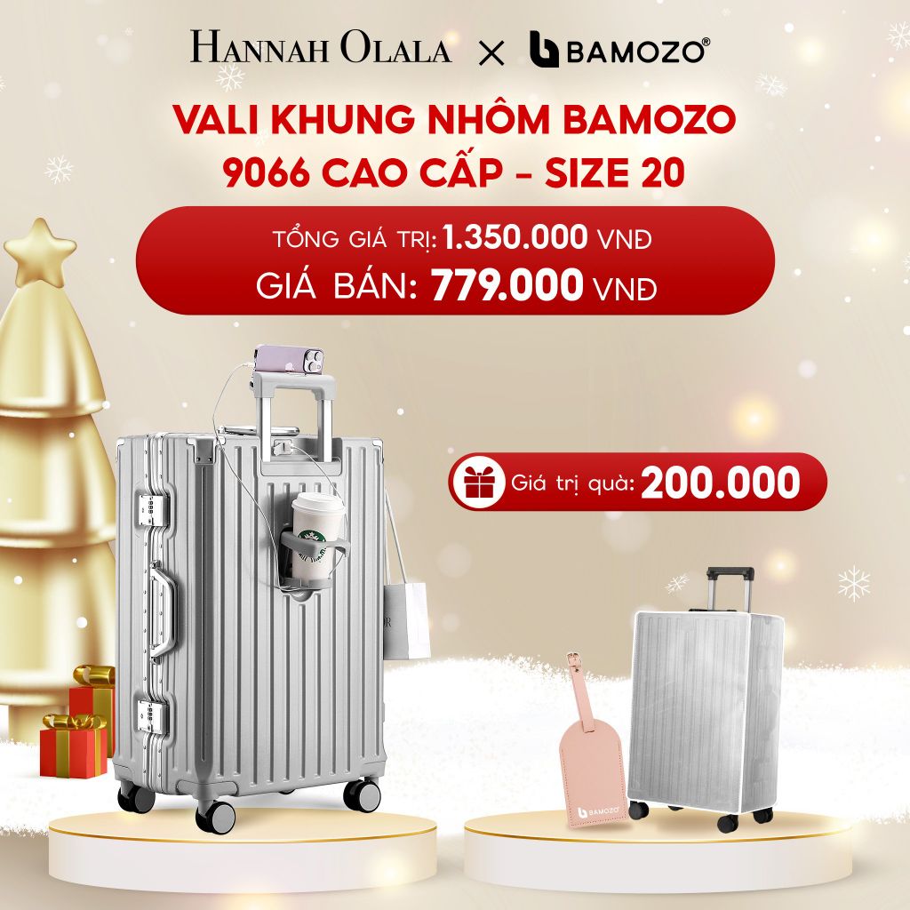  DEAL 2: VALI BAMOZO KHUNG NHÔM 9066 BẢN CAO CẤP (TẶNG BỌC VALI CC TRONG SUỐT + TAG VALI DA CHỐNG THẤT LẠC) 