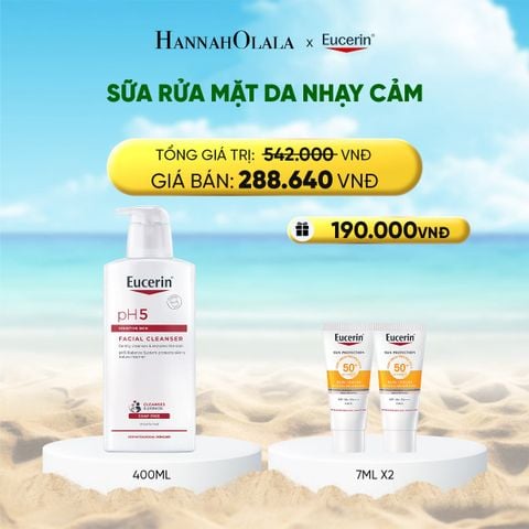  A1203_DEAL 2: SỮA RỬA MẶT KHÔNG GÂY KÍCH ỨNG CHO DA NHẠY CẢM EUCERIN PH5 FACIAL CLEANSER 400ML 