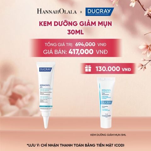  KEM DƯỠNG GIẢM MỤN DUCRAY KERACNYL PP+ CREAM 30ML GIÚP GIẢM MỤN MỜ THÂM DO MỤN 