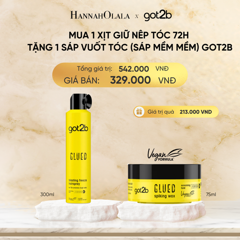  DEAL 2: MUA 1 CHAI XỊT GIỮ NẾP TÓC GOT2B HAIRSPRAY MÀU VÀNG TẶNG 1 HỦ GEL TẠO KIỂU TÓC GOT2B SPIKING WAX 