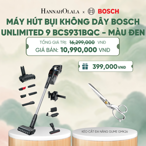  MÁY HÚT BỤI KHÔNG DÂY BOSCH UNLIMITED 9 BCS931BQC - MÀU ĐEN - A1825 