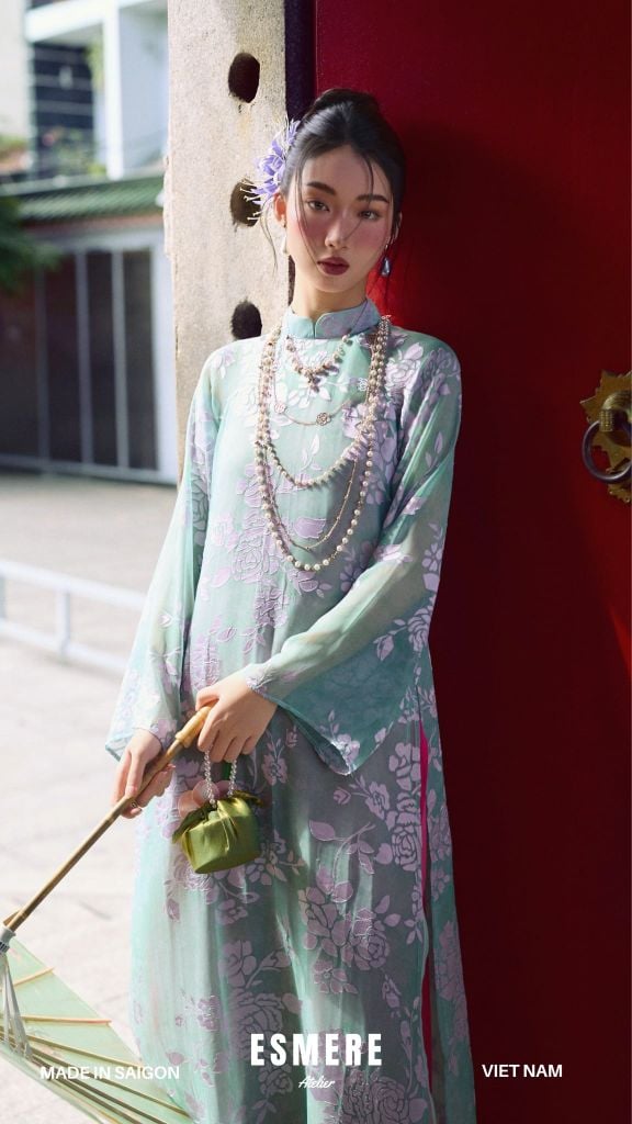  DEAL 2: SET ÁO DÀI 3 MÓN CẨM HOA CÁC 