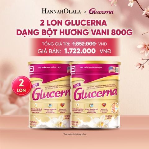  2 LON GLUCERNA DẠNG BỘT HƯƠNG VANI 800G DEAL 2: - A1671 