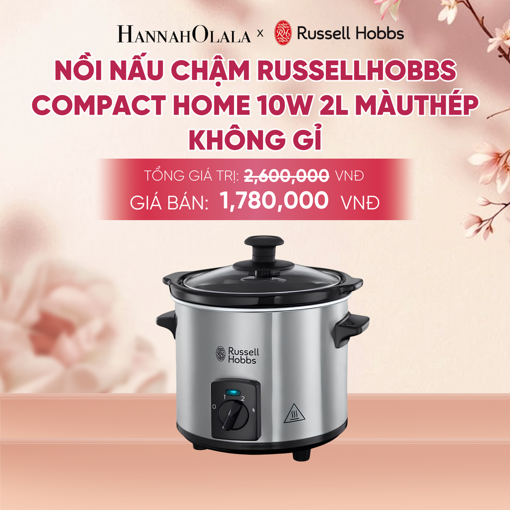  NỒI NẤU CHẬM RUSSELL HOBBS COMPACT HOME 25570-56 110W 2L MÀU THÉP KHÔNG GỈ - A1001 