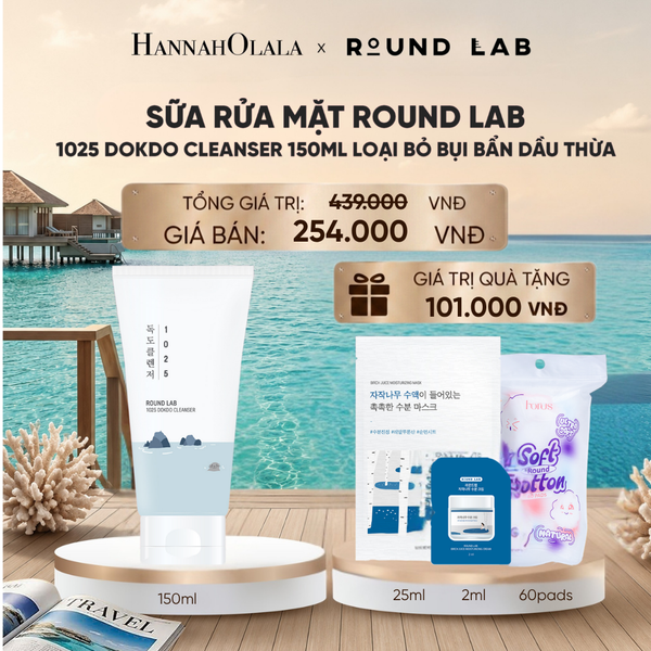  SỮA RỬA MẶT ROUND LAB 1025 DOKDO CLEANSER 150ML LOẠI BỎ BỤI BẨN DẦU THỪA_ D526 