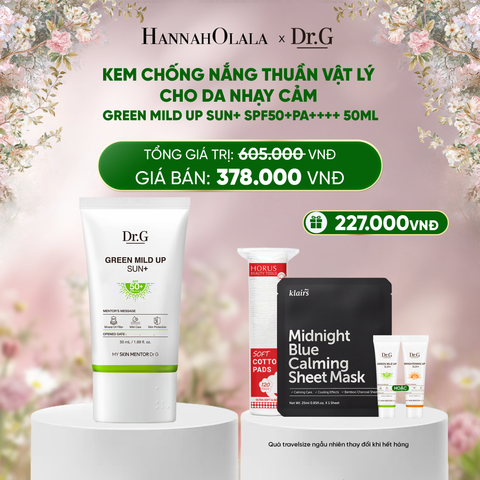 E1203_DEAL 2: KEM CHỐNG NẮNG DR.G THUẦN VẬT LÝ GREEN MILD UP SUN+ SPF50+ PA++++ 50ML 