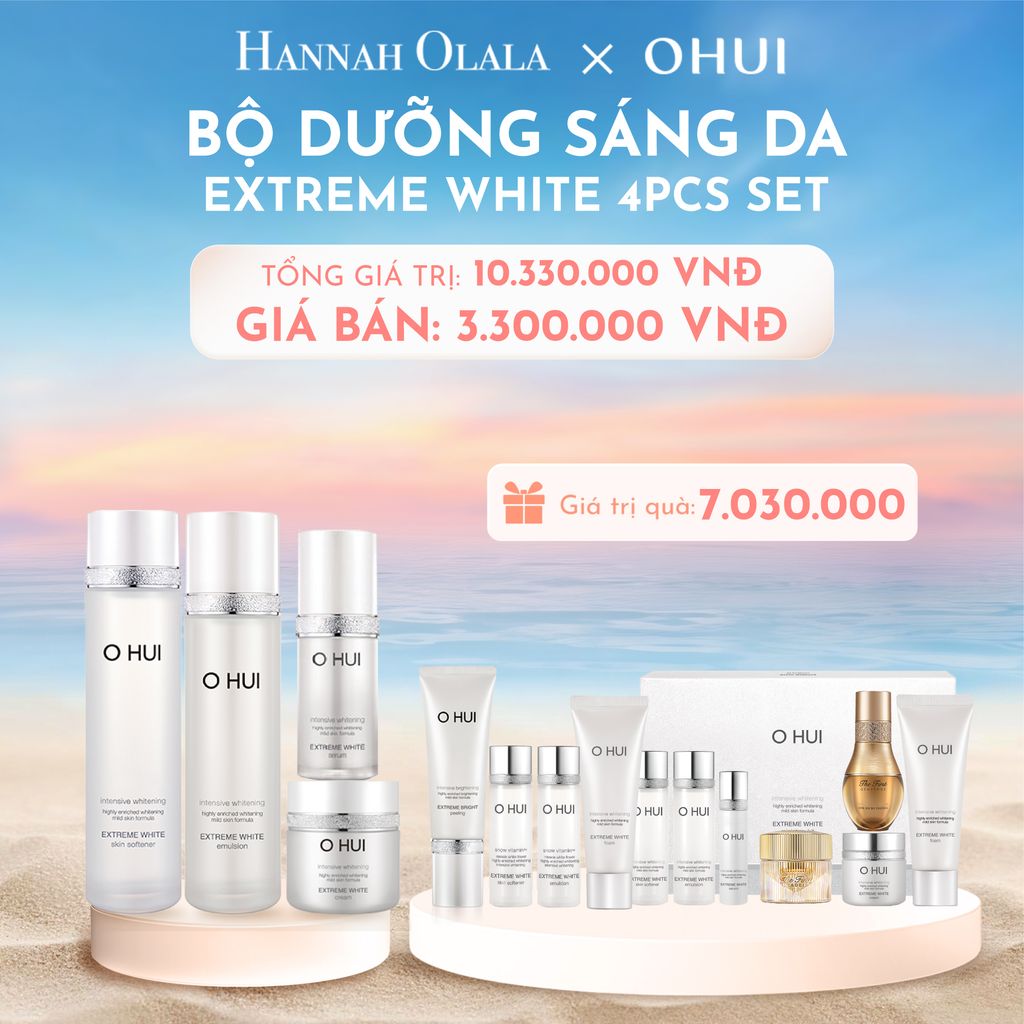  C48_DEAL 2: BỘ DƯỠNG SÁNG DA OHUI EXTREME WHITE 4PCS SET 