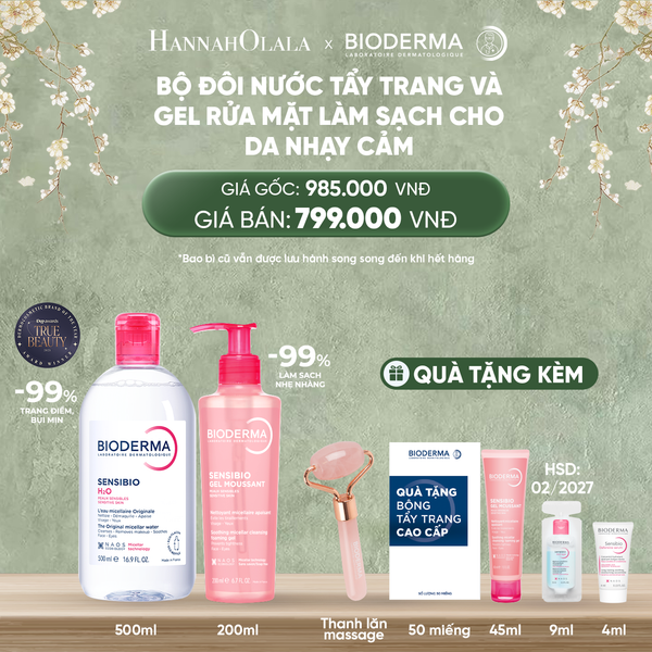  D761_DEAL 2: BỘ ĐÔI NƯỚC TẨY TRANG MICELLAR VÀ GEL RỬA MẶT LÀM SẠCH TOÀN DIỆN CHO DA NHẠY CẢM 