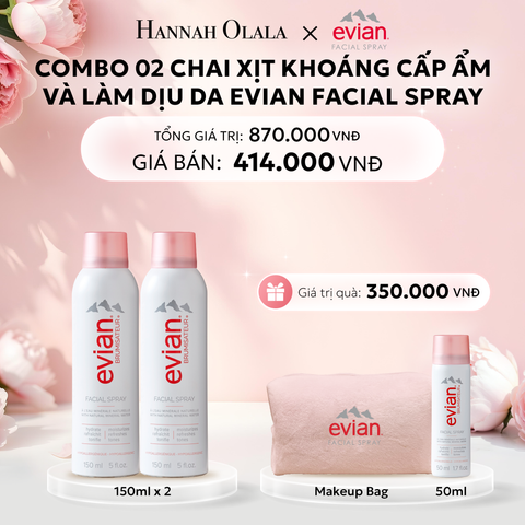  E605: DEAL 2: COMBO 2 CHAI XỊT KHOÁNG CẤP ẨM, LÀM DỊU DA EVIAN FACIAL SPRAY 150ML - [GIAO HÀNG TỪ 03/10] 