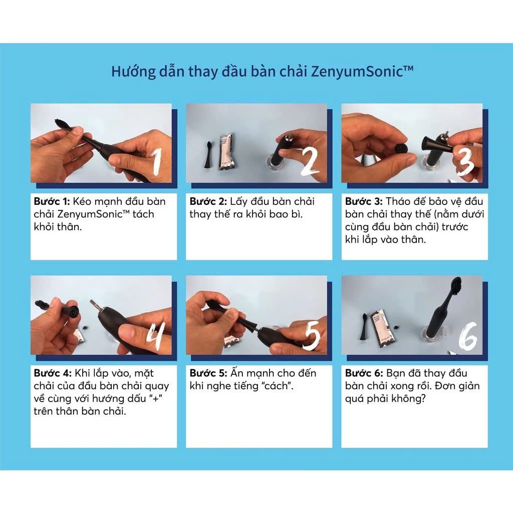  DEAL 7: BỘ 3 ĐẦU THAY THẾ BÀN CHẢI ĐIỆN ZENYUM SONIC PHIÊN BẢN TIÊU CHUẨN 