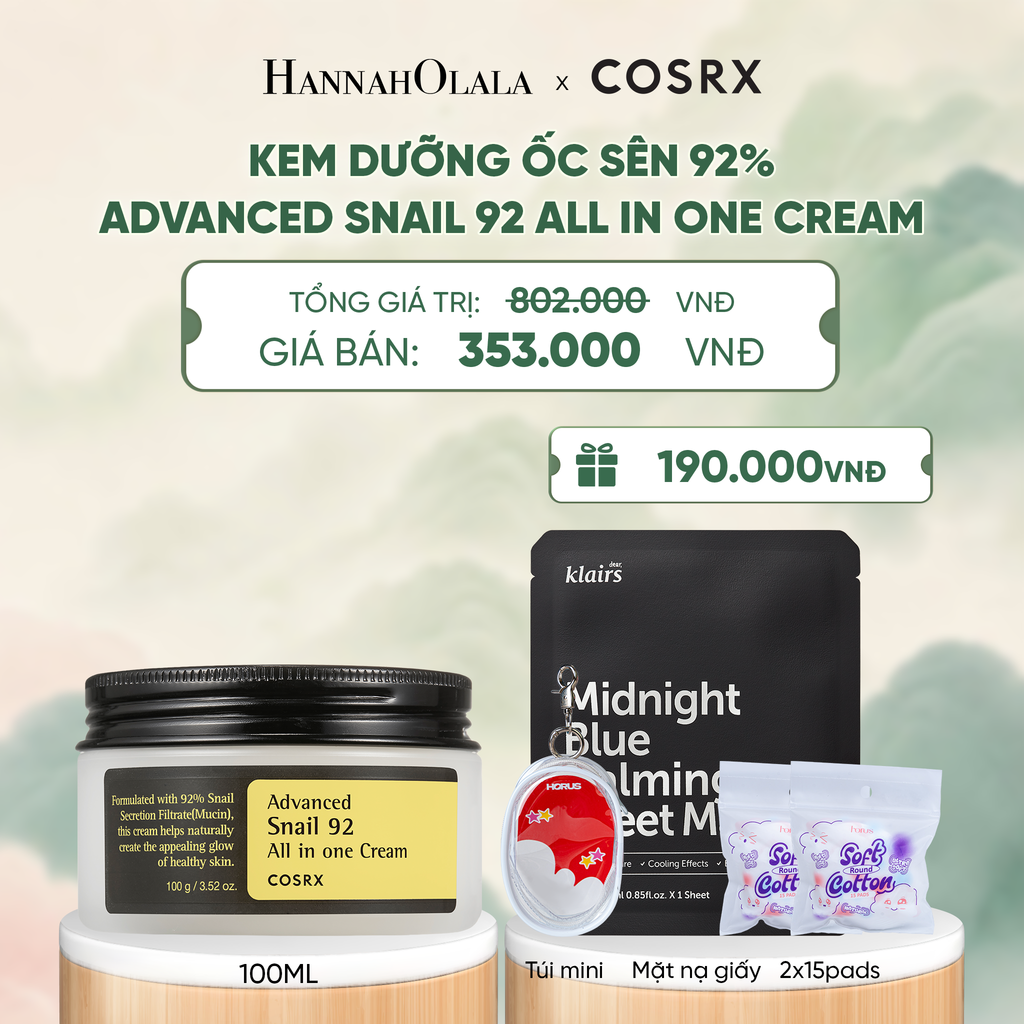  COSRX KEM DƯỠNG ADVANCED SNAIL 92 ALL IN ONE CREAM 100G - A1435 