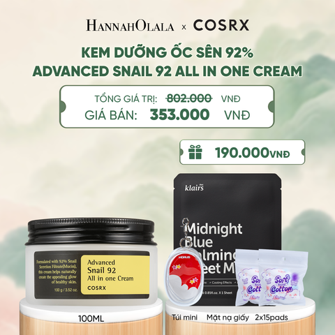  COSRX KEM DƯỠNG ADVANCED SNAIL 92 ALL IN ONE CREAM 100G - A1435 