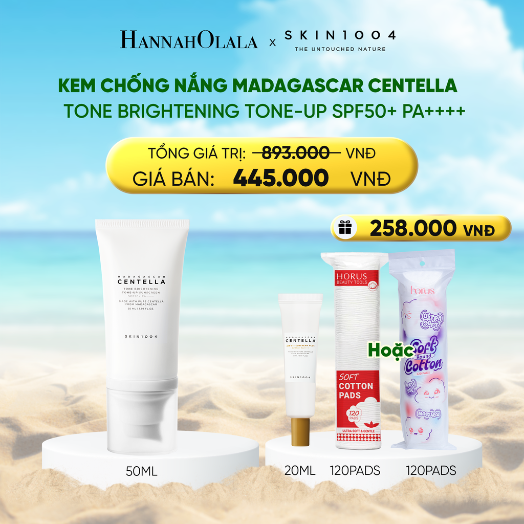  DEAL 2: SKIN1004 KEM CHỐNG NẮNG MADAGASCAR CENTELLA TONE BRIGHTENING TONE-UP SUNSCREEN SPF50+ PA++++ 50ML 