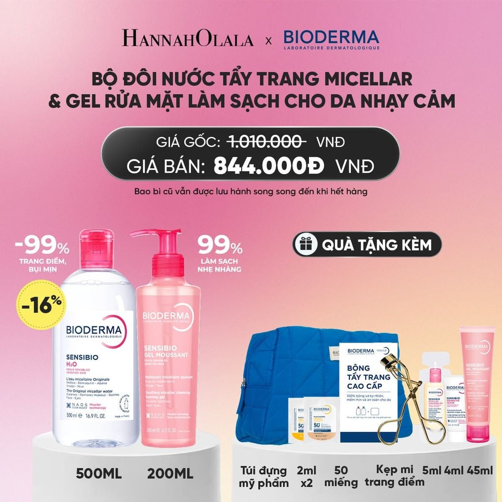  BỘ ĐÔI NƯỚC TẨY TRANG MICELLAR VÀ GEL RỬA MẶT LÀM SẠCH TOÀN DIỆN CHO DA NHẠY CẢM_A2106 