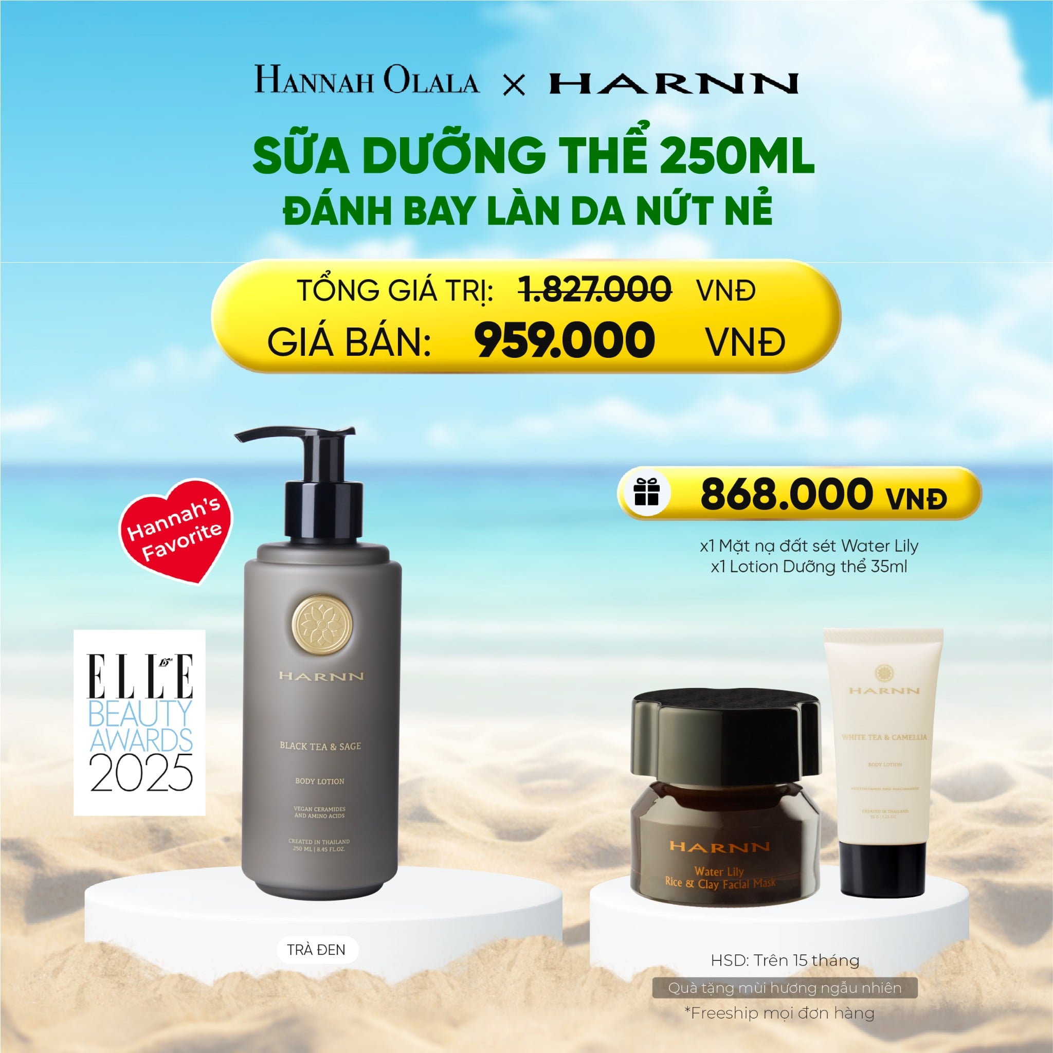 A1118_deal 2: sữa dưỡng thể body lotion harnn 250ml đánh bay làn da nứt nẻ