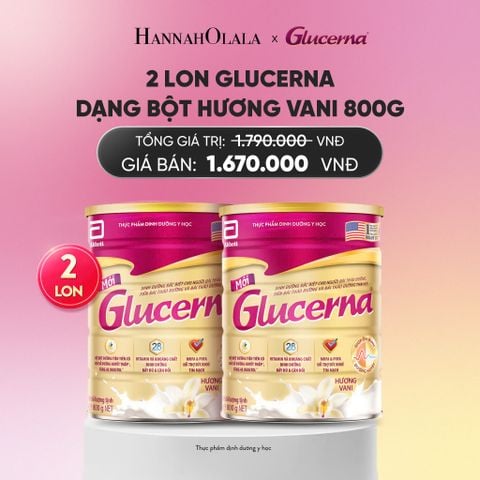  2 LON GLUCERNA DẠNG BỘT HƯƠNG VANI 800G DEAL : _A1503 