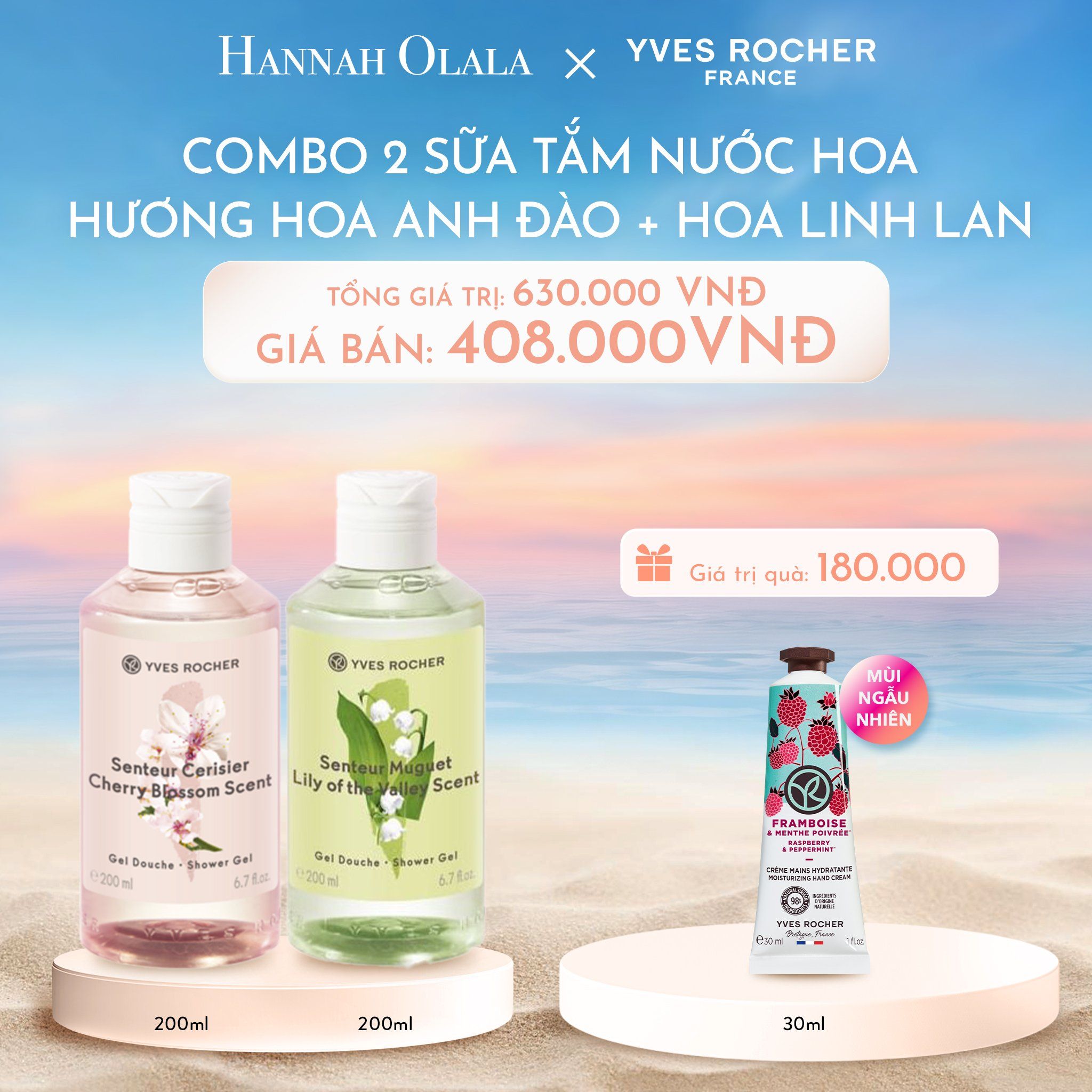  C1091_DEAL 2: COMBO 2 SỮA TẮM NƯỚC HOA HƯƠNG HOA ANH ĐÀO + HOA LINH LAN 