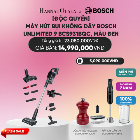  [ĐỘC QUYỀN] MÁY HÚT BỤI KHÔNG DÂY BOSCH UNLIMITED 9 BCS931BQC, MÀU ĐEN_ A2037 