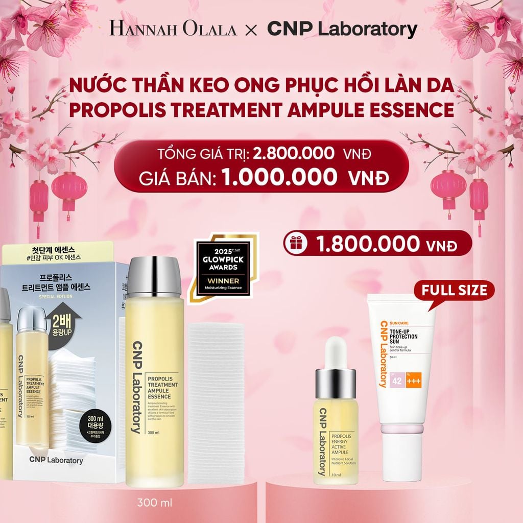  DEAL 2: JUMBO SIZE - BỘ NƯỚC THẦN KEO ONG PHỤC HỒI LÀN DA CNP PROPOLIS TREATMENT AMPULE ESSENCE 300ML 