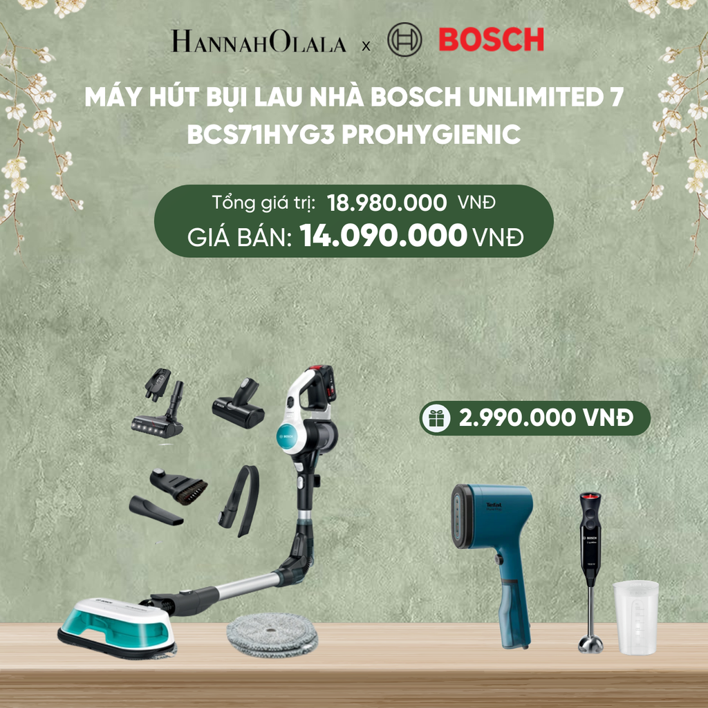  DEAL 2: MÁY HÚT BỤI LAU NHÀ BOSCH UNLIMITED 7 BCS71HYG3 PROHYGIENIC 