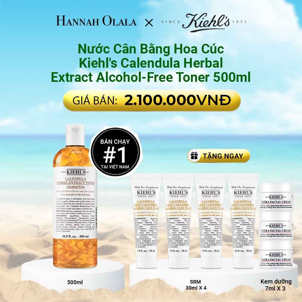  DEAL 3: NƯỚC CÂN BẰNG HOA CÚC KIEHL'S CALENDULA HERBAL EXTRACT ALCOHOL-FREE TONER 500ML 