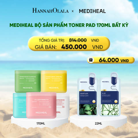  DEAL 2 : MEDIHEAL BỘ SẢN PHẨM TONER PAD 170ML BẤT KỲ 