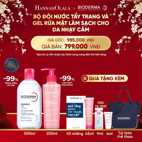  DEAL 2: BỘ ĐÔI NƯỚC TẨY TRANG MICELLAR VÀ GEL RỬA MẶT LÀM SẠCH TOÀN DIỆN CHO DA NHẠY CẢM 