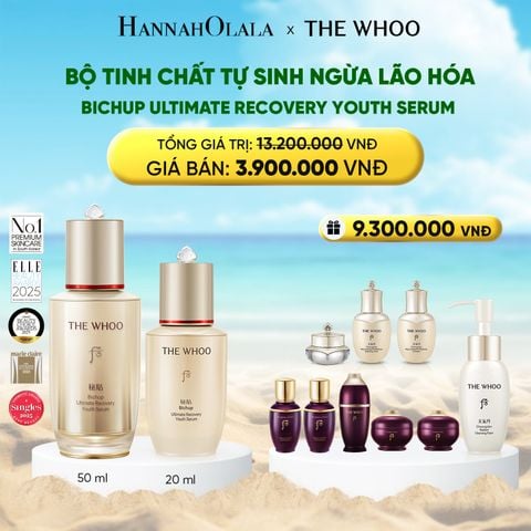  DEAL 2: PHIÊN BẢN ĐẶC BIỆT 2026 - BỘ TINH CHẤT TỰ SINH NGỪA LÃO HÓA THẾ HỆ THỨ 4 THE WHOO BICHUP ULTIMATE RECOVERY YOUTH SERUM DUO SPECIAL SET 