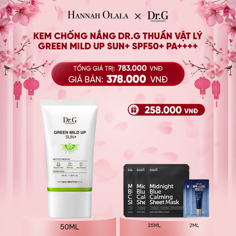  DEAL 2: KEM CHỐNG NẮNG DR.G THUẦN VẬT LÝ GREEN MILD UP SUN+ SPF50+ PA++++ 50ML 