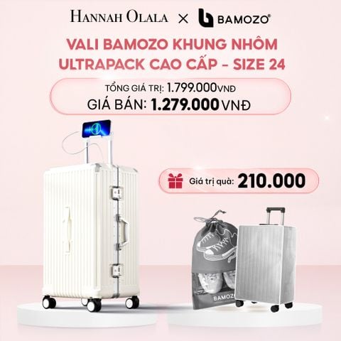  E52_DEAL 4: VALI BAMOZO KHUNG NHÔM ULTRAPACK CAO CẤP (TẶNG BỌC VALI CC TRONG SUỐT + TÚI ĐỰNG GIÀY) 