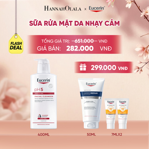  FD SỮA RỬA MẶT KHÔNG GÂY KÍCH ỨNG CHO DA NHẠY CẢM EUCERIN PH5 FACIAL CLEANSER 400ML - A301 