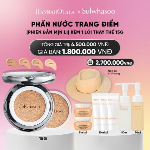  PHẤN NƯỚC TRANG ĐIỂM MỊN LÌ 24H (KÈM LÕI THAY THẾ) SULWHASOO PERFECTING CUSHION 15GX2_A459 