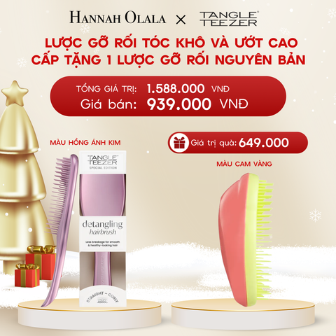  DEAL 2: MUA 1 LƯỢC GỠ RỐI TÓC CAO CẤP KHÔ VÀ ƯỚT MÀU HỒNG ÁNH KIM TẶNG 1 LƯỢC GỠ RỐI TÓC ƯỚT NGUYÊN BẢN CAM VÀNG 