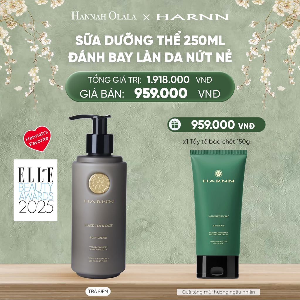  DEAL 2: SỮA DƯỠNG THỂ HARNN 250ML ĐÁNH BAY LÀN DA NỨT NẺ 