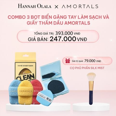  E709_DEAL 2: COMBO 3 BỌT BIỂN LÀM SẠCH SIZE GĂNG TAY VÀ GIẤY THẤM DẦU AMORTALS 