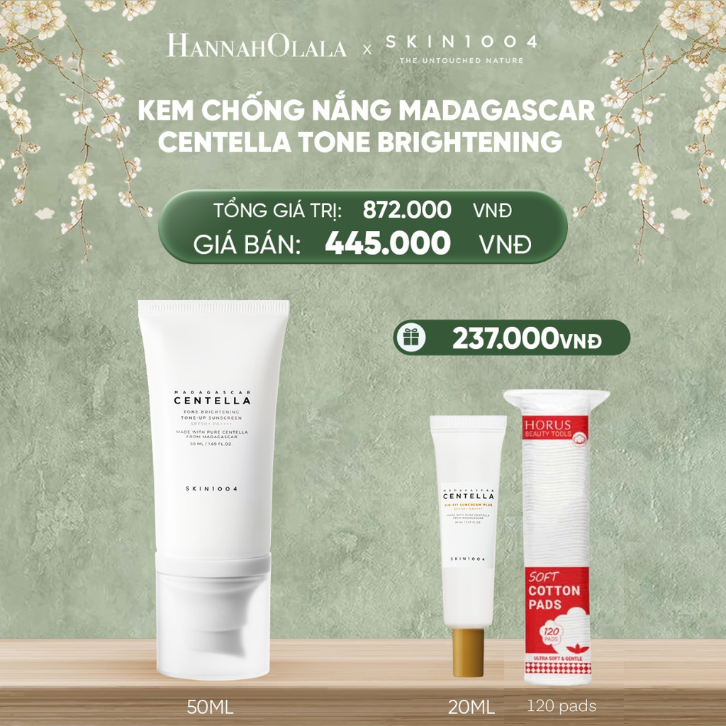  DEAL 2: SKIN1004 KEM CHỐNG NẮNG MADAGASCAR CENTELLA TONE BRIGHTENING TONE-UP SUNSCREEN SPF50+ PA++++ 50ML 