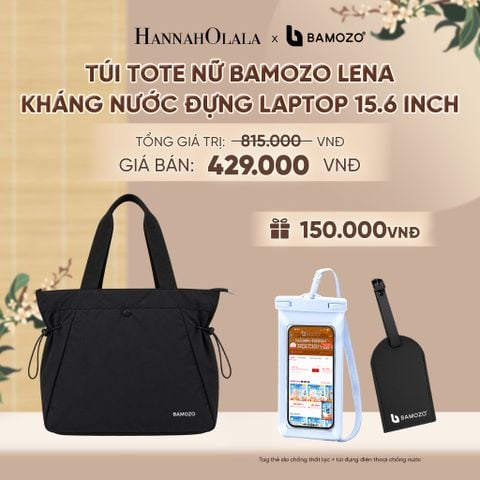  TÚI TOTE NỮ BAMOZO LENA KHÁNG NƯỚC ĐỰNG LAPTOP 15.6 INCH, TÚI ĐI LÀM CÔNG SỞ THỜI TRANG CAO CẤP (TAG THẺ DA CHỐNG THẤT LẠC + TÚI ĐỰNG ĐIỆN THOẠI CHỐNG NƯỚC) - A2506 
