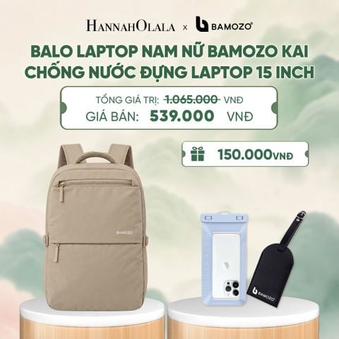 BALO LAPTOP NAM NỮ BAMOZO KAI CHỐNG NƯỚC ĐỰNG LAPTOP 15 INCH, BALO ĐI LÀM CÔNG SỞ CAO CẤP (TAG THẺ DA CHỐNG THẤT LẠC + TÚI ĐỰNG ĐIỆN THOẠI CHỐNG NƯỚC) - A735 