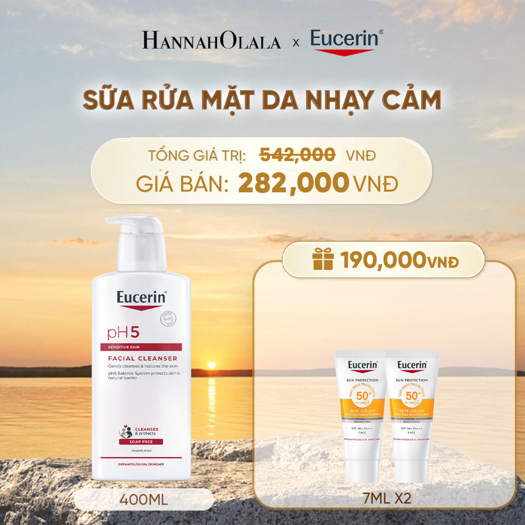  SỮA RỬA MẶT KHÔNG GÂY KÍCH ỨNG CHO DA NHẠY CẢM EUCERIN PH5 FACIAL CLEANSER 400ML - B602 