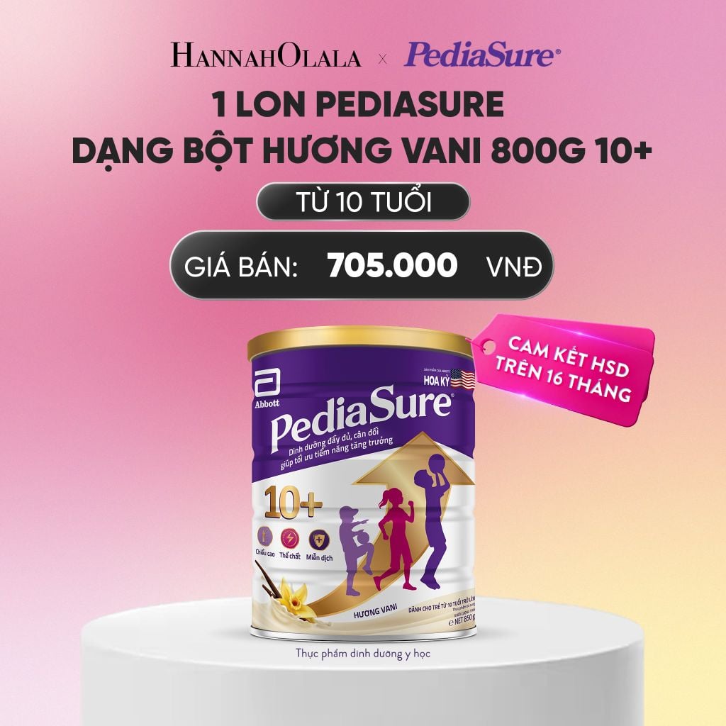 1 LON PEDIASURE DẠNG BỘT HƯƠNG VANI 800G 10+ DEAL : _A743 