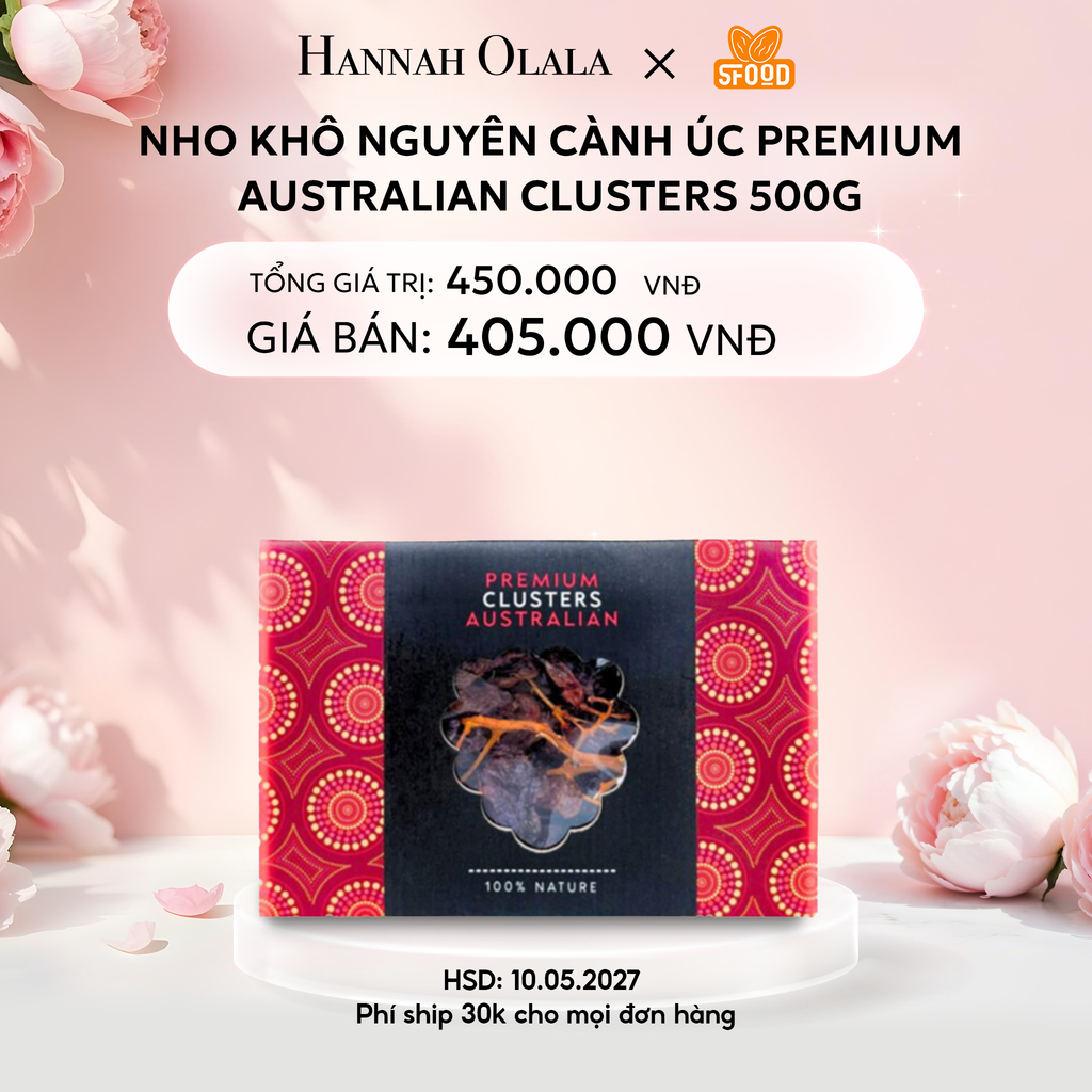  E174: DEAL 2: NHO KHÔ NGUYÊN CÀNH ÚC PREMIUM AUSTRALIAN CLUSTERS 500G 