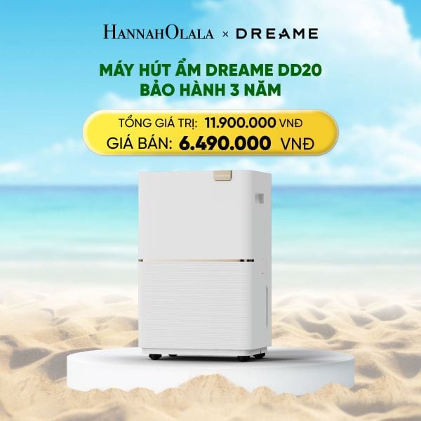  A1285_DEAL 2: DREAME DD20 20L MÁY HÚT ẨM 3 CHẾ ĐỘ TỰ ĐỘNG-NGỦ-SẤY QUẦN ÁO - DIỆN TÍCH ĐẾN 40M2 - BH 3 NĂM 