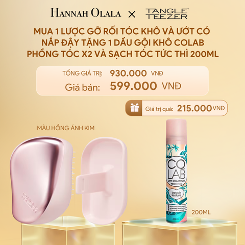  DEAL 2: [MUA 1 TẶNG 1] LƯỢC GỠ RỐI CÓ NẮP ĐẬY TIẸN DỤNG MÀU HỒNG ÁNH KIM TẶNG 1 DẦU GỘI KHÔ LÀM PHỒNG X2 VÀ SẠCH TÓC TỨC THÌ 