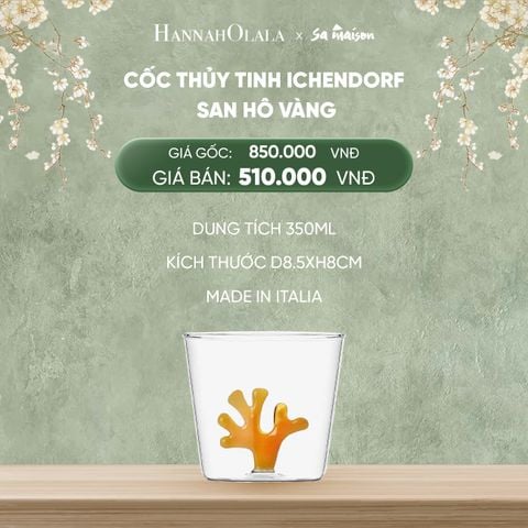  DEAL 6: CỐC THỦY TINH ICHENDORF TRANG TRÍ HÌNH SAN HÔ MÀU 