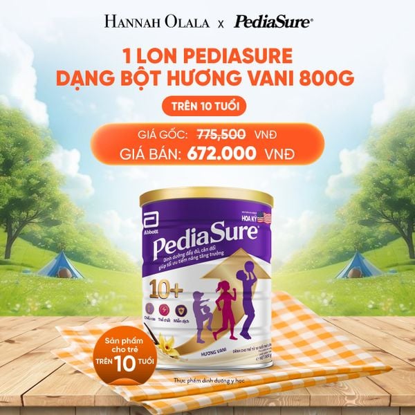  DEAL 2: 1 LON PEDIASURE DẠNG BỘT HƯƠNG VANI 800G 10+ 
