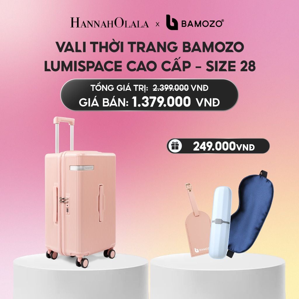  VALI BAMOZO LUMISPACE CAO CẤP (TẶNG TAG VALI DA, HỘP ĐỰNG BÀN CHẢI, BỊT MẮT LỤA SATIN)_A2183 