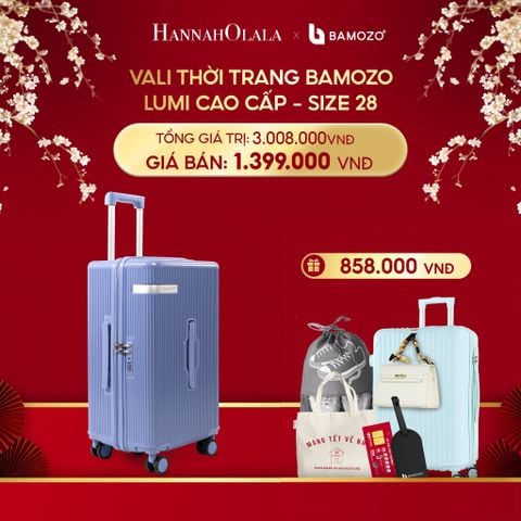  A1022_DEAL 6: [DEAL SỐC] VALI BAMOZO LUMISPACE CAO CẤP (TẶNG VALI BAMOZO 8801C + TẶNG TAG DA CHỐNG THẤT LẠC, THẺ CÀO TRÚNG THƯỞNG, TÚI TOTE, TÚI ĐỰNG GIÀY XÁM) 