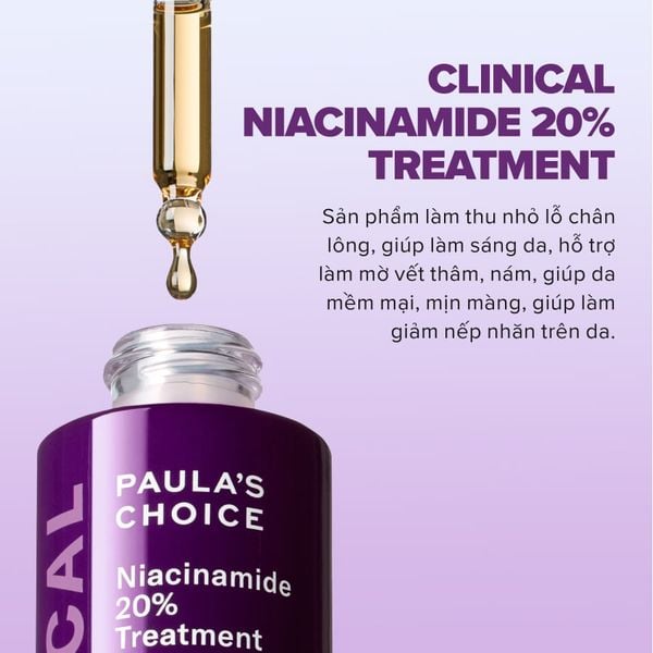  DEAL 16: [FLASHDEAL] TINH CHẤT SE KHÍT LỖ CHÂN LÔNG VÀ LÀM MỜ THÂM MỤN NIACINAMIDE 20% 20ML 